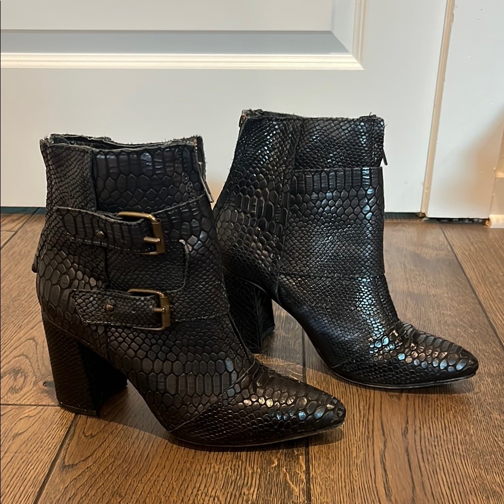 Freebird by Steven Joey Black Ankle Boots